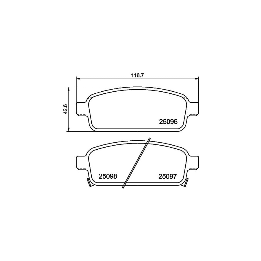 Hella 8DB 355 024 861 Brake Pad Set With Acoustic Wear Warning With Accessories