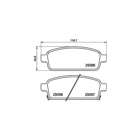 Hella 8DB 355 024 861 Brake Pad Set With Acoustic Wear Warning With Accessories
