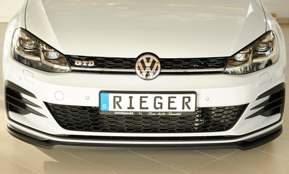 Rieger 00059580 VW Mk7 Golf Front Splitter (GTI, GTD & GTE) -  Matte Black