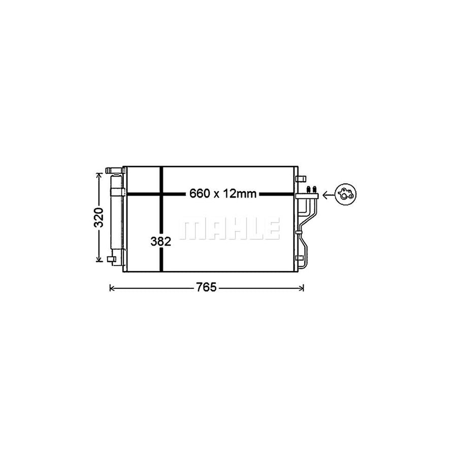 MAHLE ORIGINAL AC 770 000P Air conditioning condenser with dryer