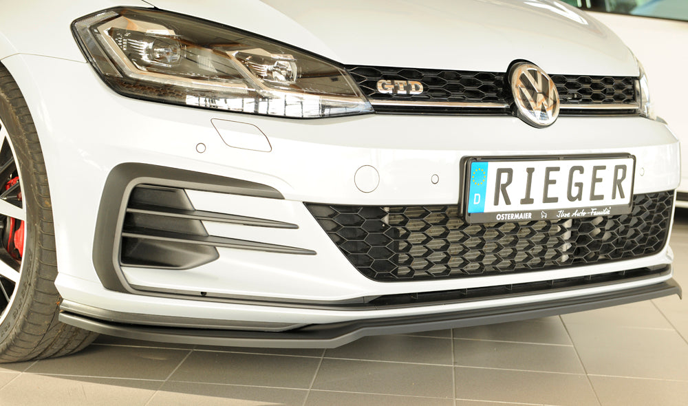 Rieger 00059580 VW Mk7 Golf Front Splitter (GTI, GTD & GTE) -  Matte Black