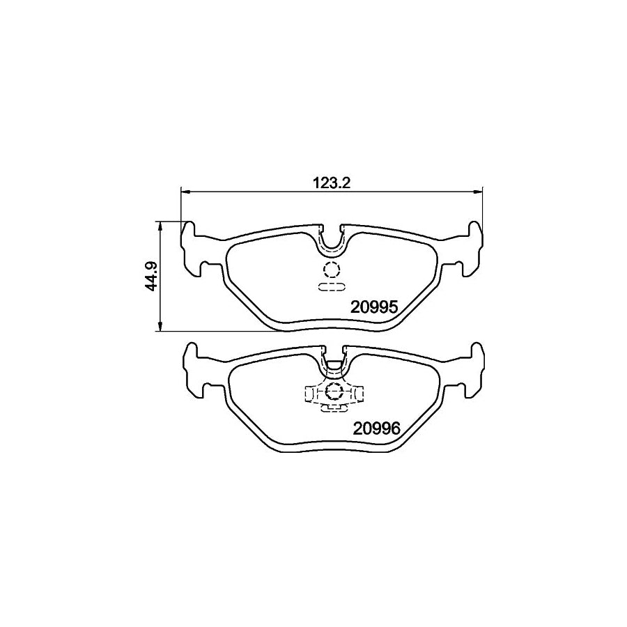 Hella 8DB 355 007 421 Brake Pad Set Prepared For Wear Indicator