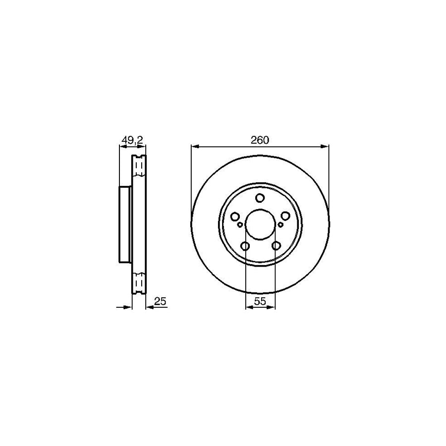 BOSCH 0 986 478 451 Brake Disc for TOYOTA AVENSIS Vented Oiled
