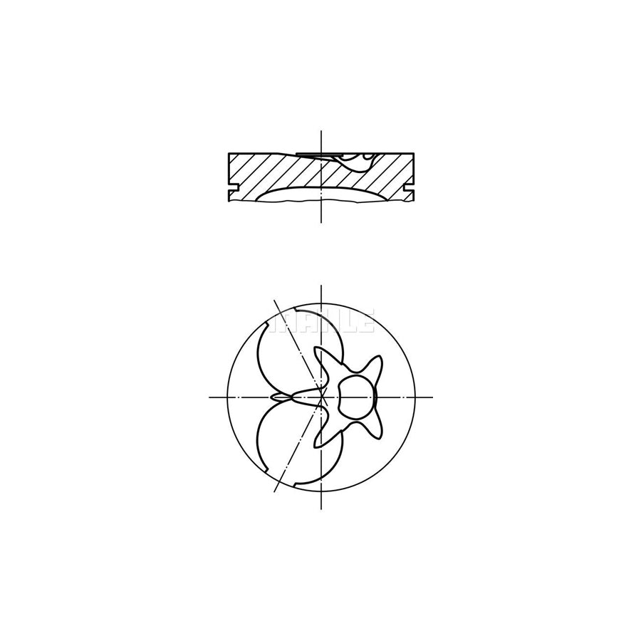 MAHLE ORIGINAL 002 07 02 Piston 87,7 mm, with piston ring carrier, without cooling duct