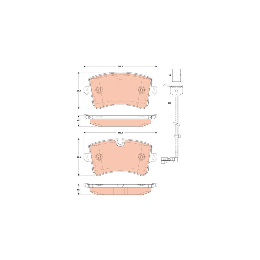 TRW Gdb1866 Brake Pad Set Incl Wear Warning Contact With Brake Caliper Screws With Accessories