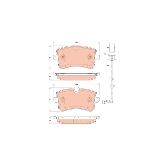 TRW Gdb1866 Brake Pad Set Incl Wear Warning Contact With Brake Caliper Screws With Accessories