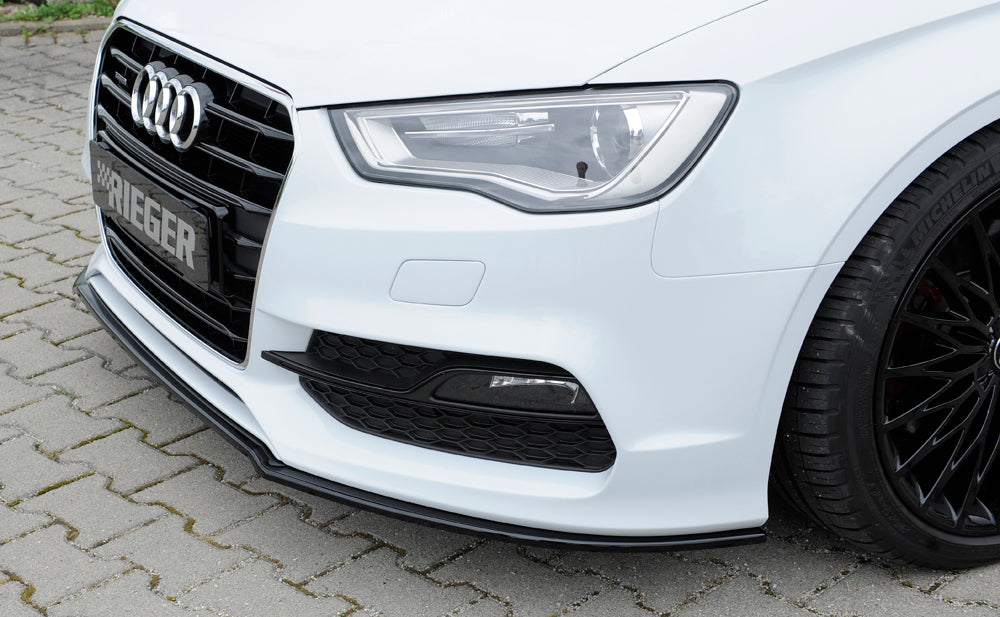 Rieger 00088116 Audi 8V Front Splitter (A3 & S3) - Glossy Black