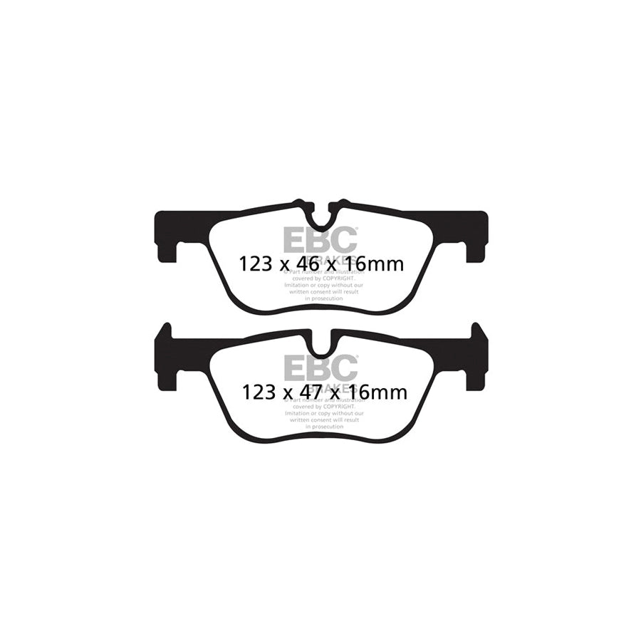 EBC BMW F20 F22 F30 F32 Greenstuff 2000 Series Rear Sport Brake Pads & USR Rear Slotted Discs Kit - ATE Caliper (Inc. 125i, 230i, 325i & 425i)