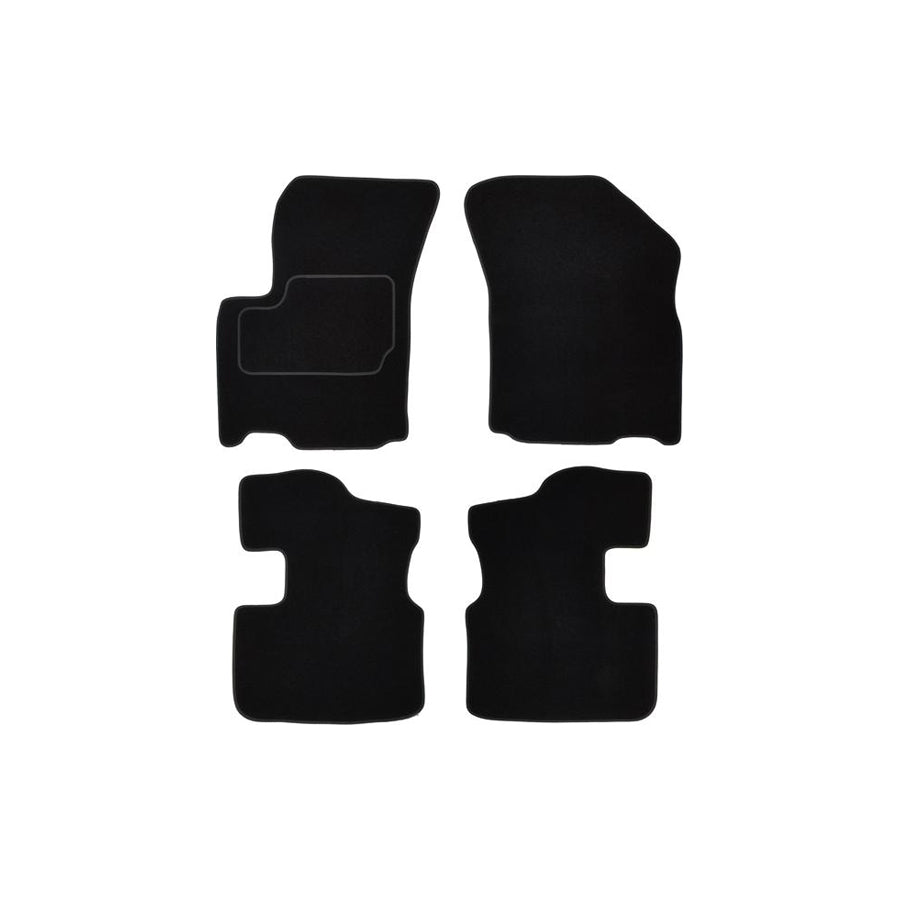 CUSTOPOL Tailored SUZ115C Floor mat set Textile, Front and Rear, Quantity: 4, Black