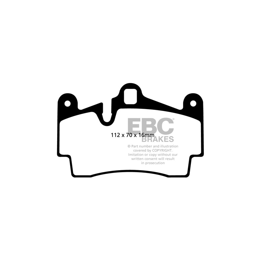 EBC Audi Porsche Volkswagen Yellowstuff 4000 Series Rear Sport Brake Pads & Slotted And Dimpled Sport Discs Kit - Brembo Caliper (Inc. 4L Q7, E1 Cayenne, E1 Cayenne GTS  & Touareg)