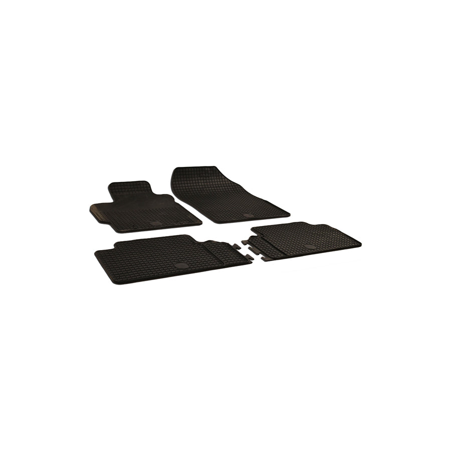 WALSER 50517 Floor mat set Elastomer, Front and Rear, Quantity: 4, Black