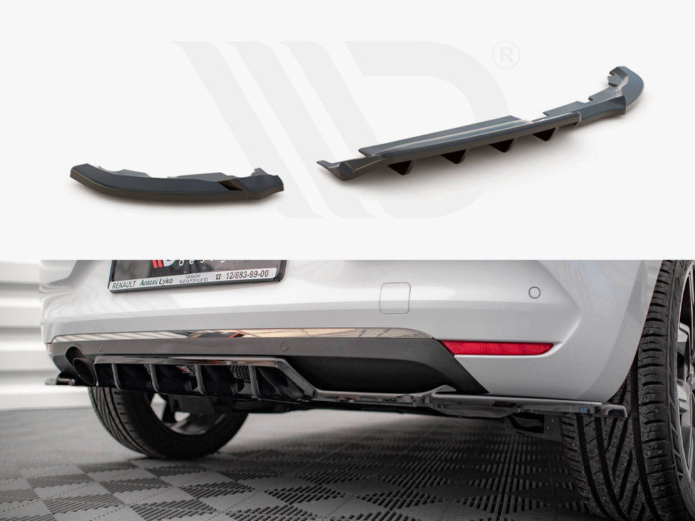 Maxton Design RE-CL-5-RSD1T+RD1T Central Rear Splitter (vertical Bars) Renault Clio MK5 (2019-) | Duco Car Parts UK Car Parts