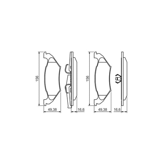 Bosch 0986494495 Brake Pad Set With Anti Squeak Plate With Piston Clip BP1424