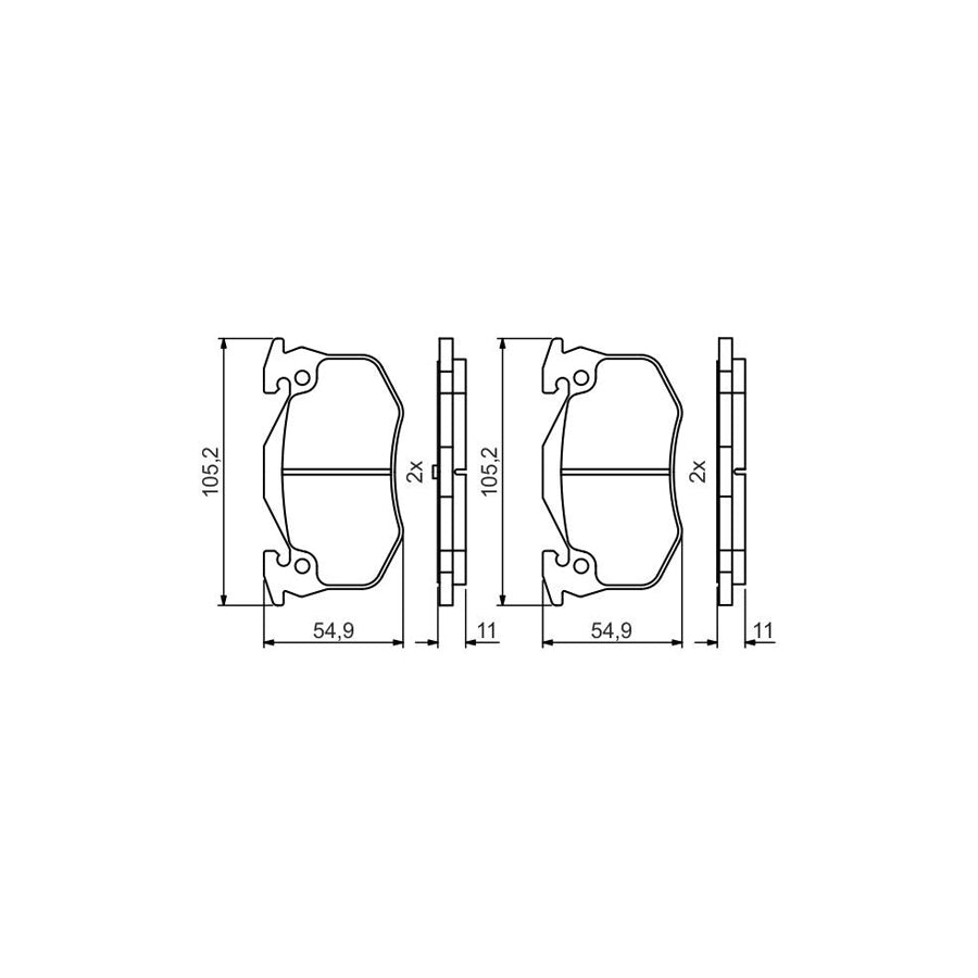 Bosch 0986495492 Brake Pad Set BP2124