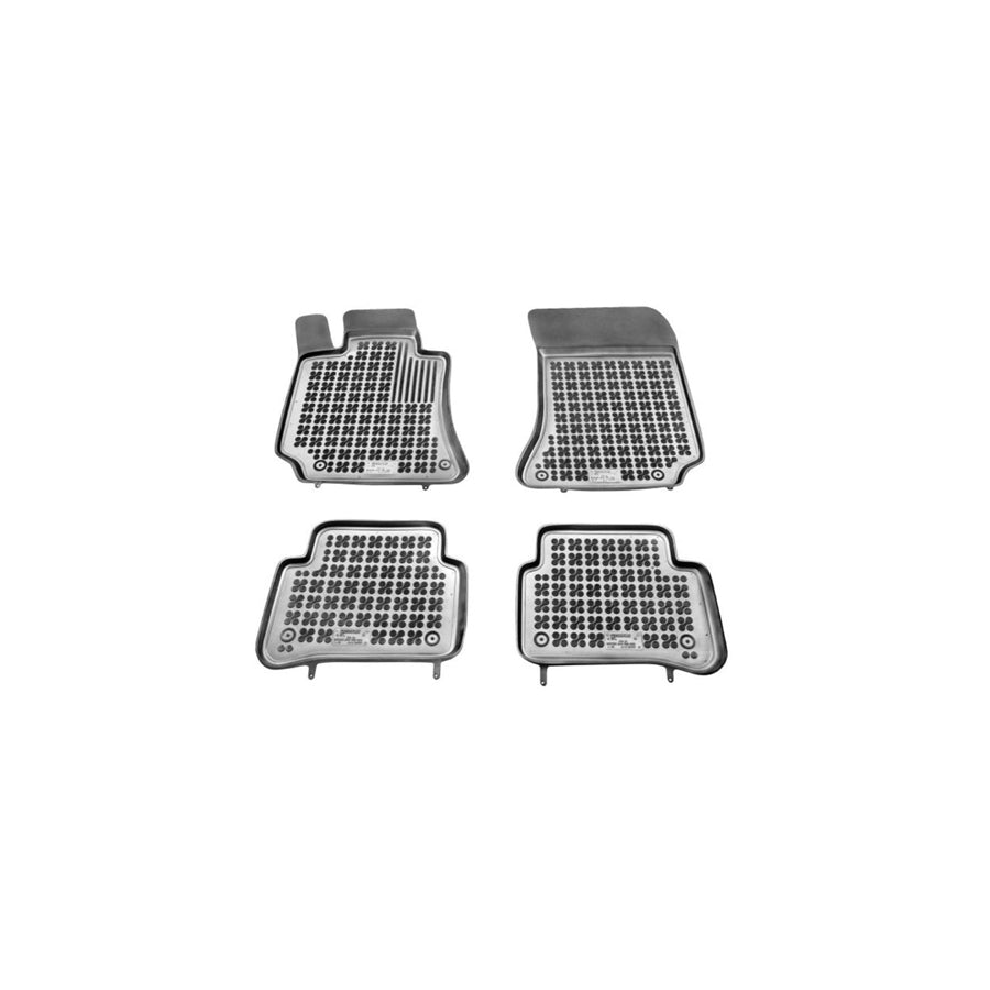 REZAW PLAST 201707 Floor mat set suitable for MERCEDES-BENZ E-Class Saloon (W212) Elastomer, Front and Rear, Quantity: 4, Black
