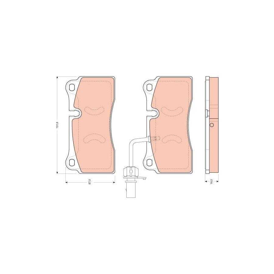 TRW Gdb1731 Brake Pad Set For Audi R8 Incl Wear Warning Contact