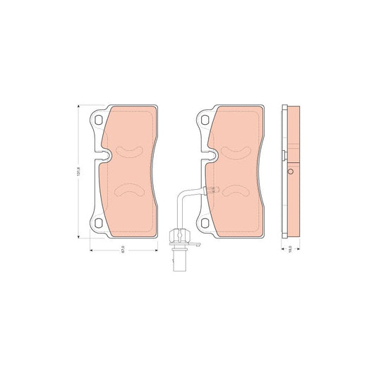 TRW Gdb1731 Brake Pad Set For Audi R8 Incl Wear Warning Contact