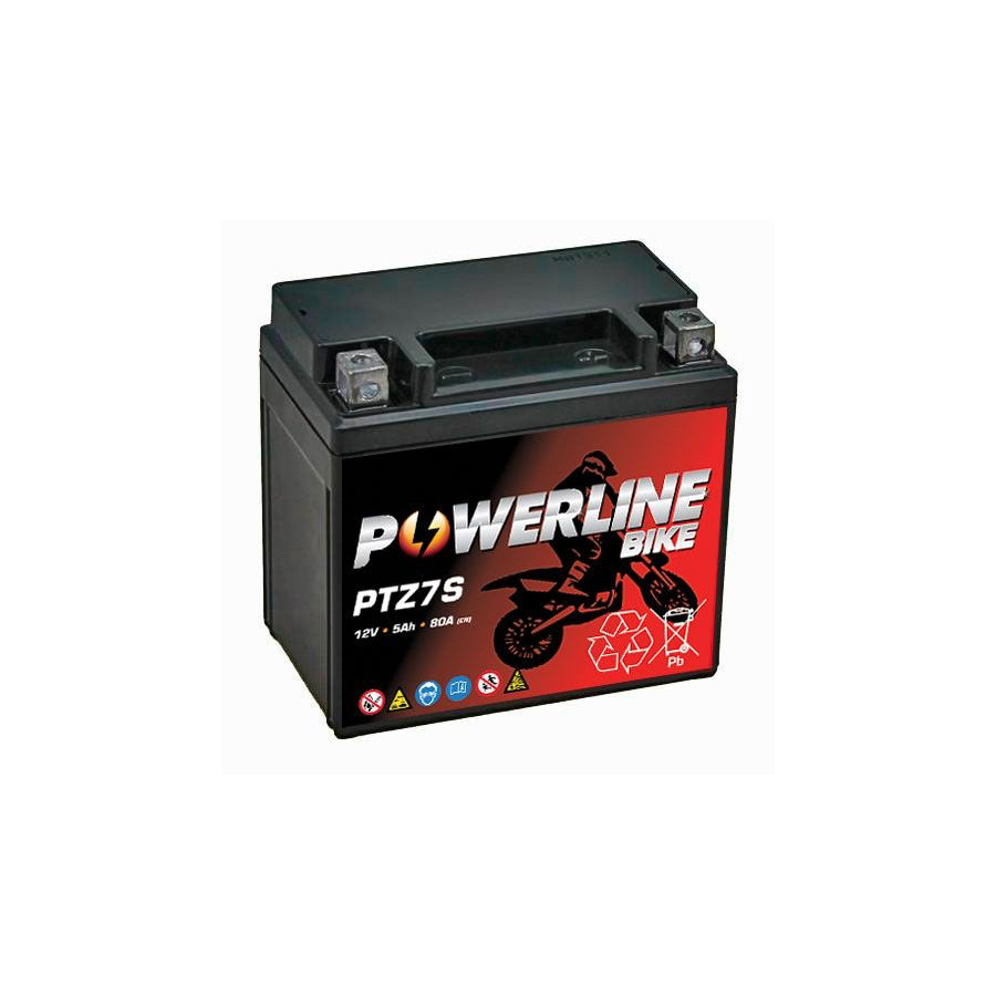 Powerline PTZ7S Motorcycle Battery 12V 5Ah