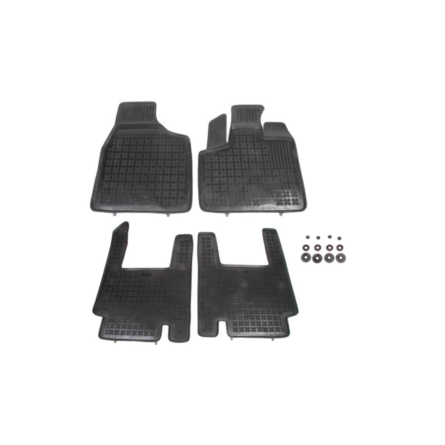 REZAW PLAST 203701A Floor mat set for CHRYSLER Grand Voyager V (RT) Elastomer, Front and Rear, Black