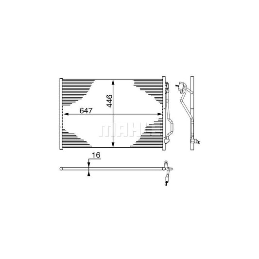 MAHLE ORIGINAL AC 6 000S Air conditioning condenser suitable for MERCEDES-BENZ S-Class without dryer