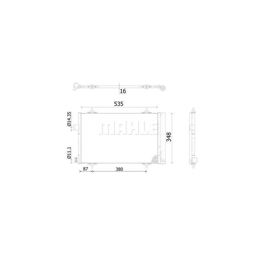 MAHLE ORIGINAL AC 938 000S Air conditioning condenser with dryer