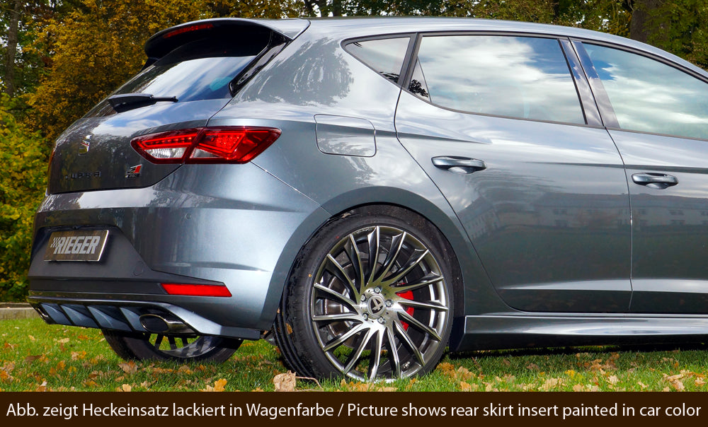 Rieger 00088119 SEAT 5F Leon Cupra Rear Diffuser for Original Tailpipe Left & RIght - Glossy Black