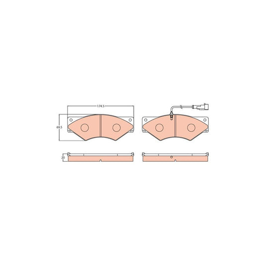 TRW Gdb5063 Brake Pad Set For Iveco Daily Incl Wear Warning Contact