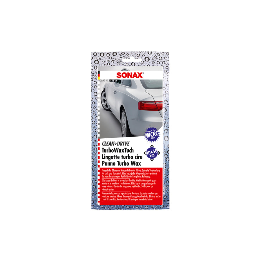 Sonax Clean + Drive Turbo Wax Cloth 40x50 Counter display 1pc. | ML Performance Car Care