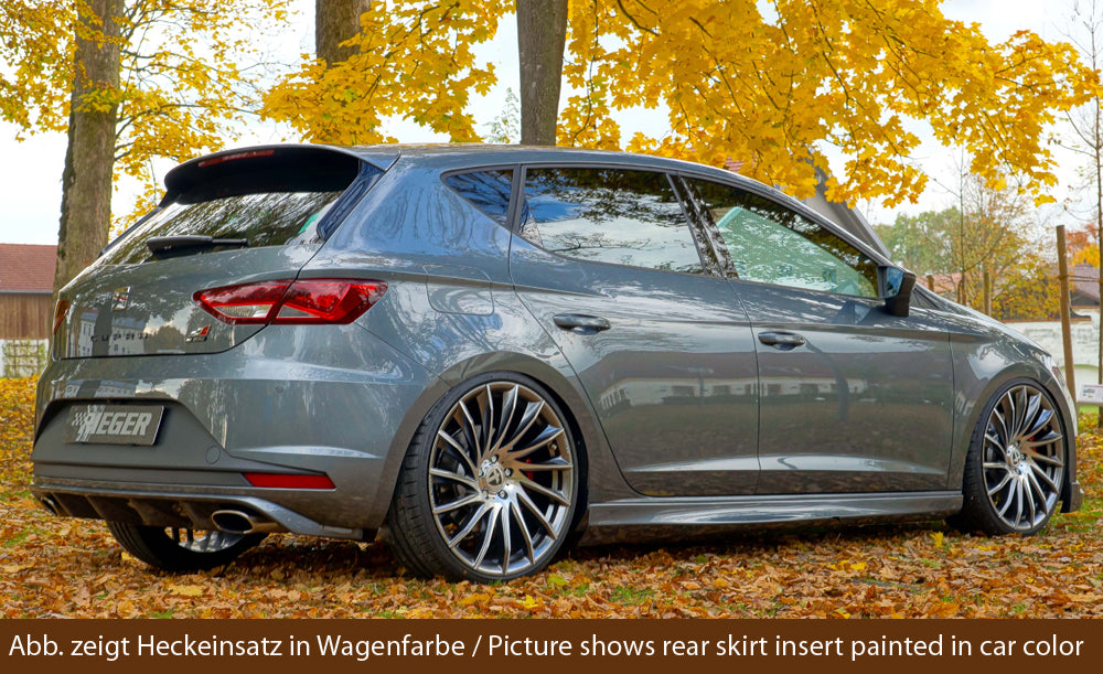 Rieger 00088119 SEAT 5F Leon Cupra Rear Diffuser for Original Tailpipe Left & RIght - Glossy Black