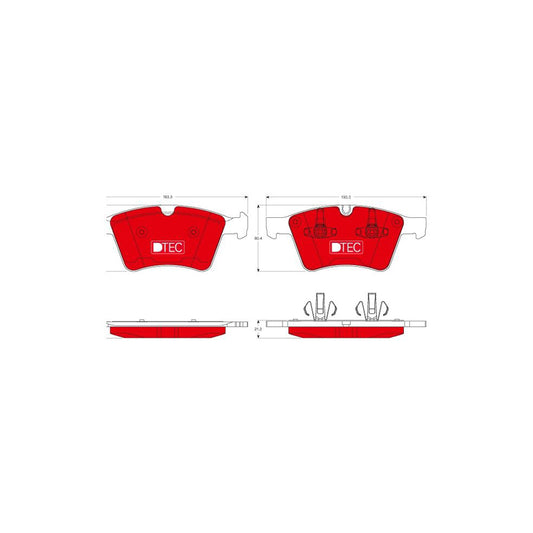 TRW Dtec Cotec Gdb1797Dte Brake Pad Set Prepared For Wear Indicator