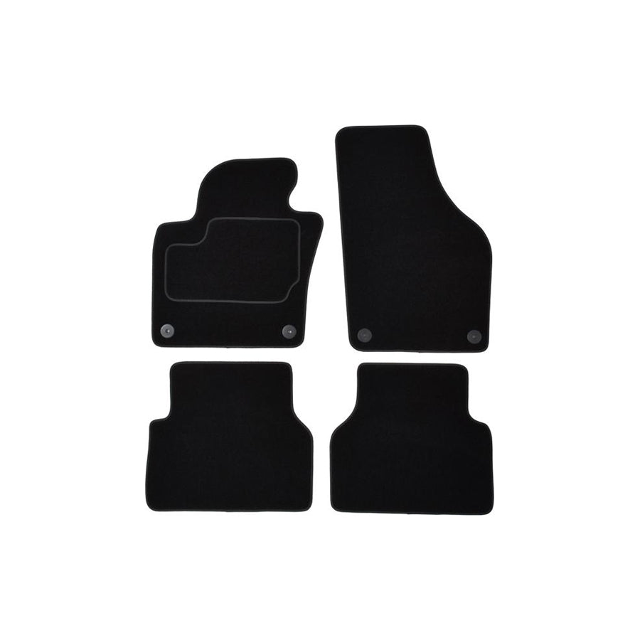 CUSTOPOL Tailored VW370C Floor mat set for VW Tiguan I (5N) Textile, Front and Rear, Quantity: 4, Black