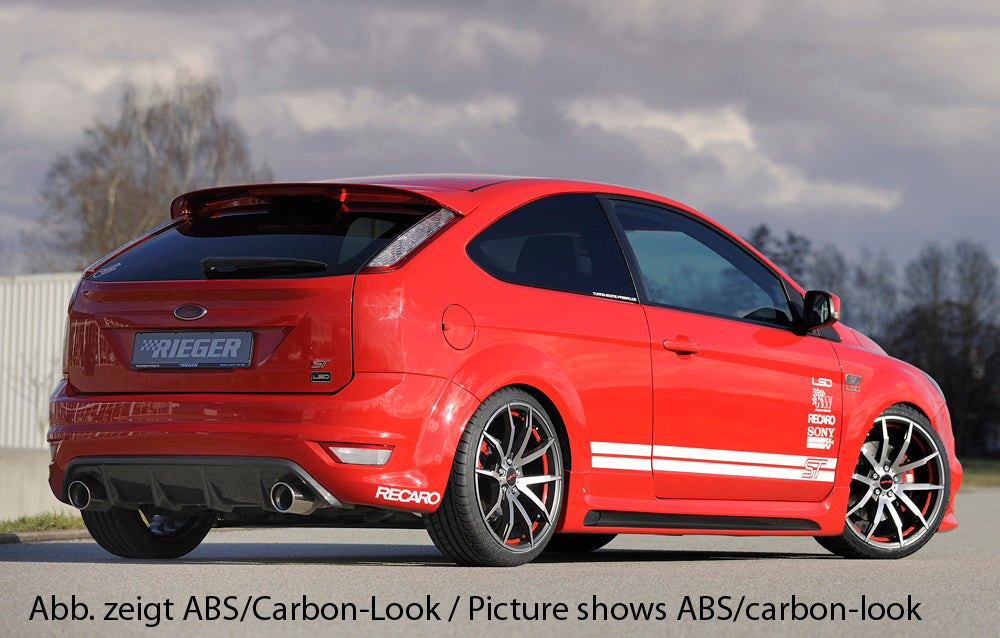 Rieger 00034158 Ford Focus 2 ST Rear Diffuser for Original Tailpipe Left & RIght -  Matte Black