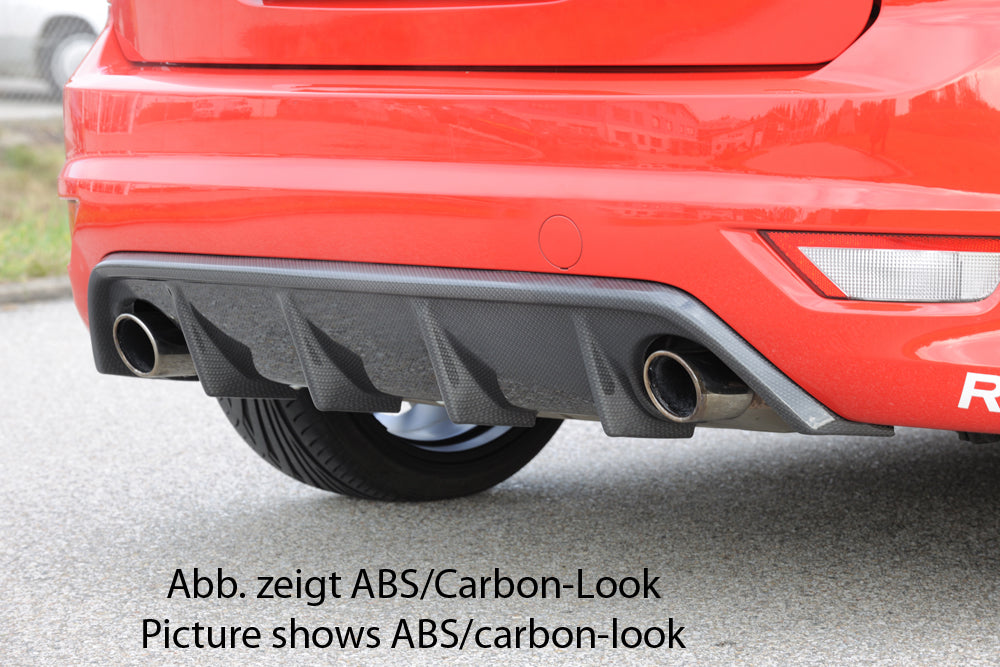 Rieger 00034158 Ford Focus 2 ST Rear Diffuser for Original Tailpipe Left & RIght -  Matte Black