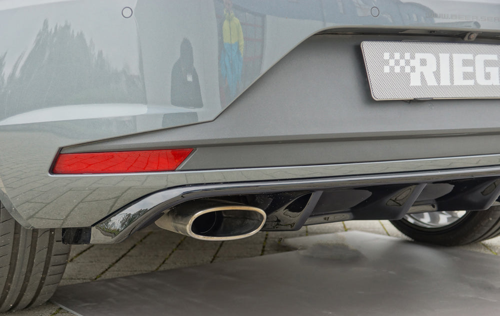 Rieger 00088119 SEAT 5F Leon Cupra Rear Diffuser for Original Tailpipe Left & RIght - Glossy Black
