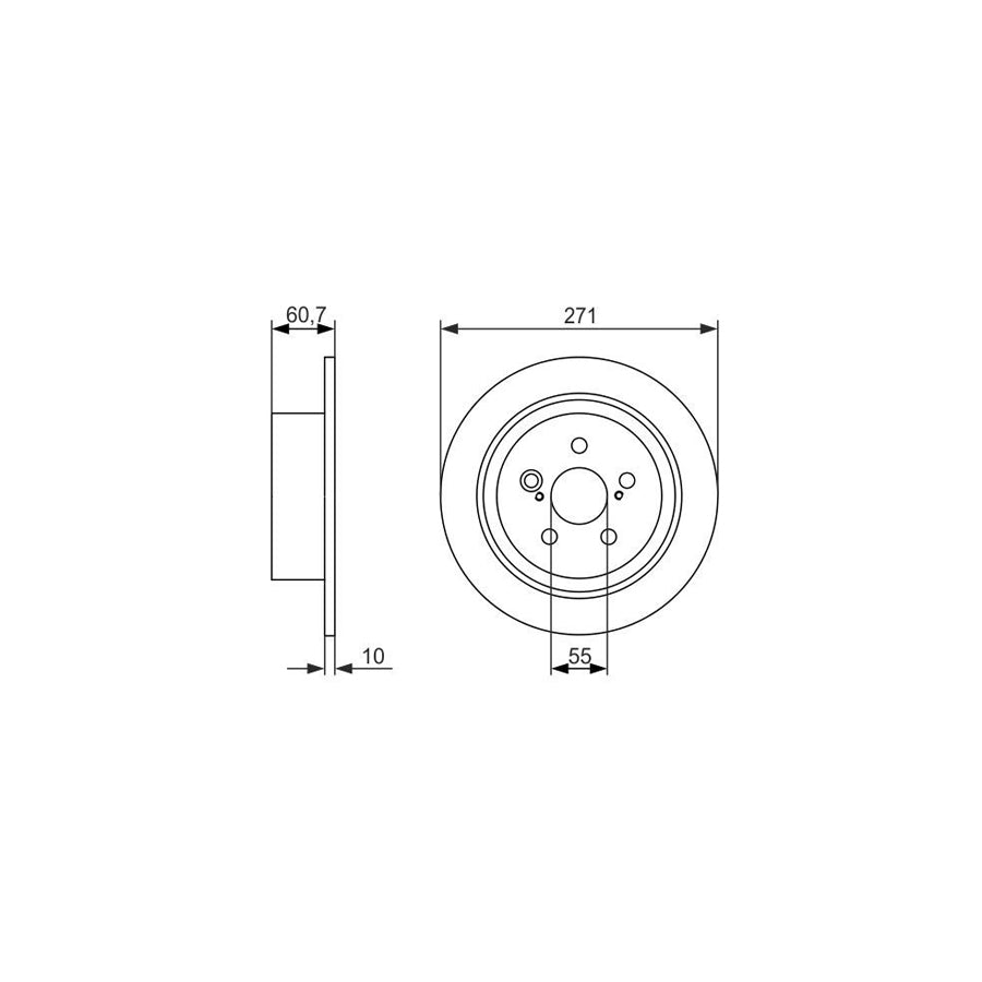 BOSCH 0 986 479 613 Brake Disc for TOYOTA AVENSIS Solid Oiled