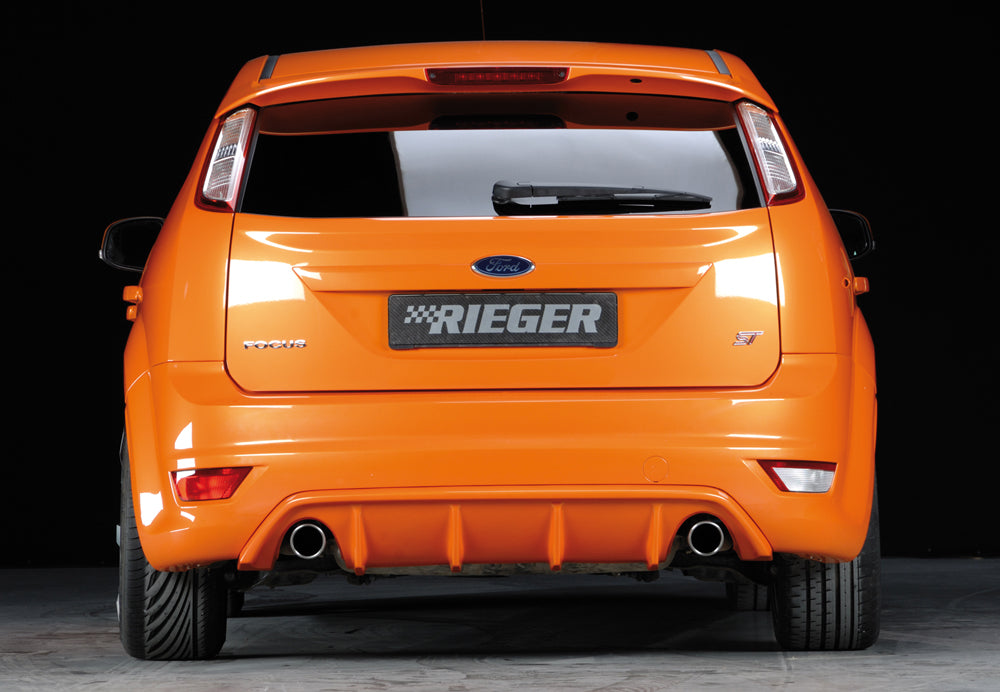 Rieger 00034158 Ford Focus 2 ST Rear Diffuser for Original Tailpipe Left & RIght -  Matte Black