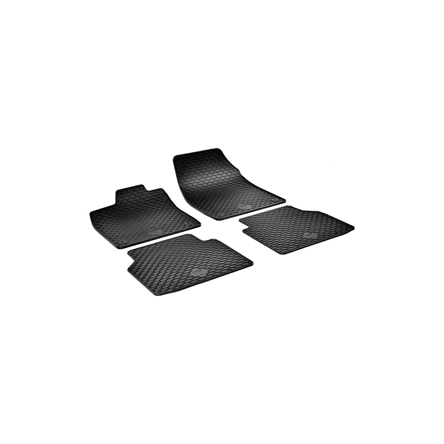 WALSER RubberLine 50857 Floor mat set Elastomer, Front and Rear, Quantity: 4, Black