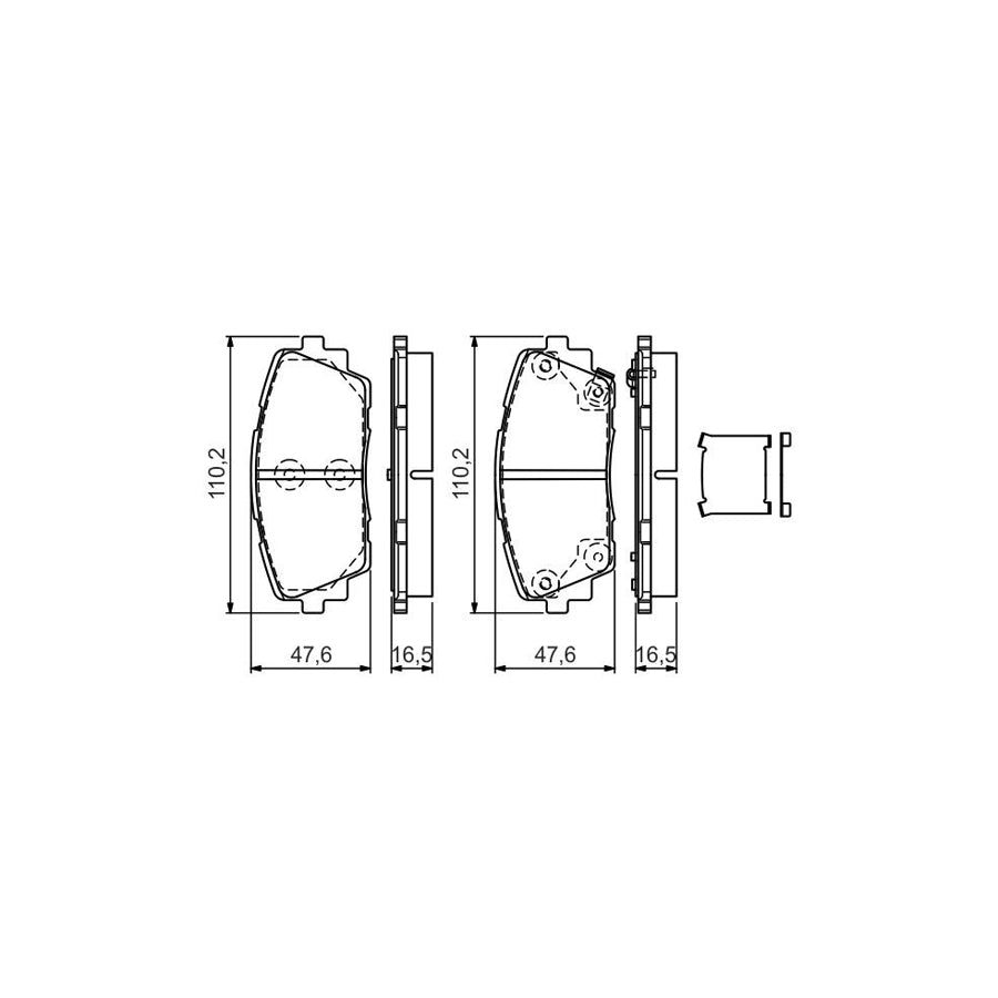 Bosch 0986Tb3187 Brake Pad Set For Kia Picanto Ii Ta With Acoustic Wear Warning With Integrated Wear Warning Contact