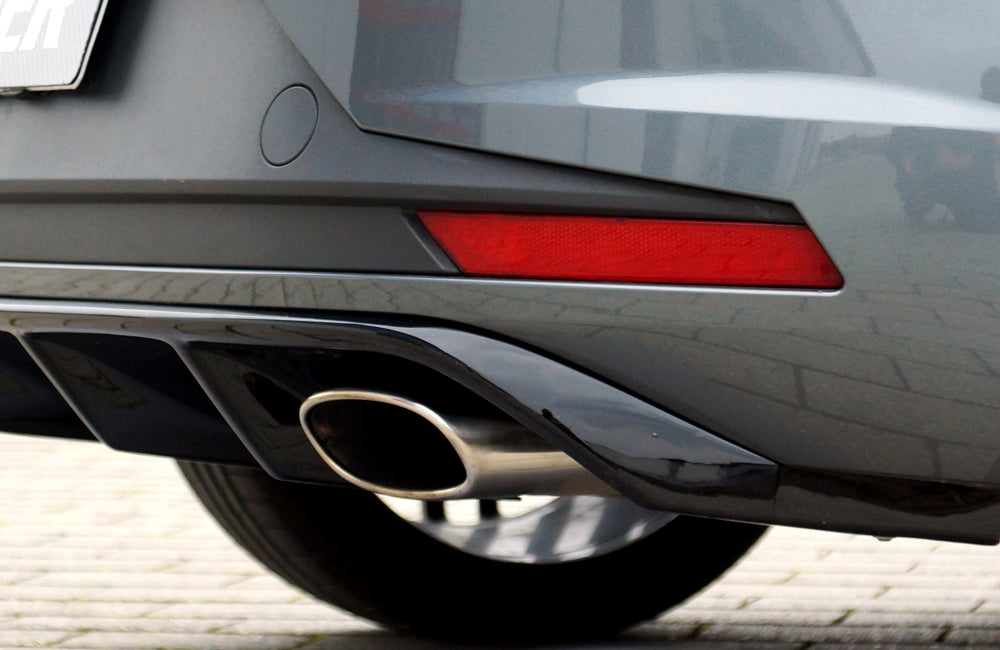 Rieger 00088119 SEAT 5F Leon Cupra Rear Diffuser for Original Tailpipe Left & RIght - Glossy Black