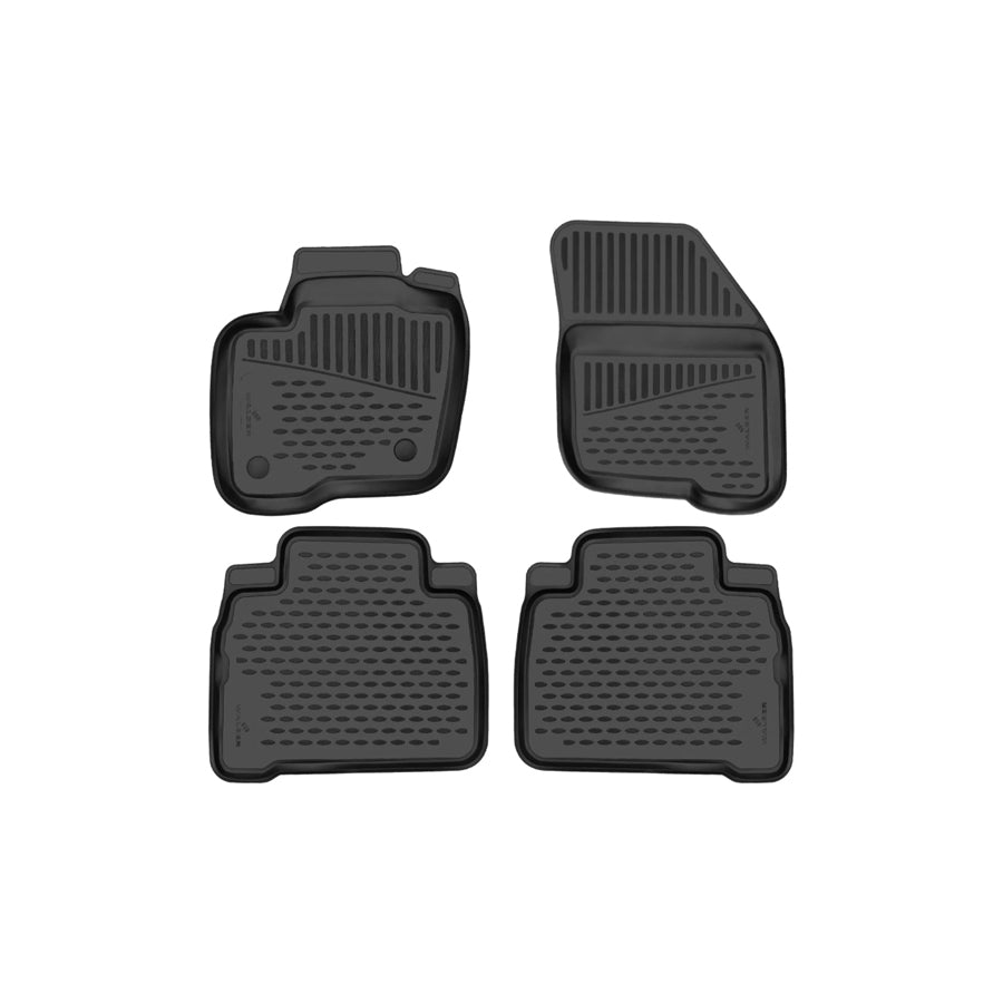 WALSER Tailored, XTR 75204 Floor mat set Elastomer, Front and Rear, Black