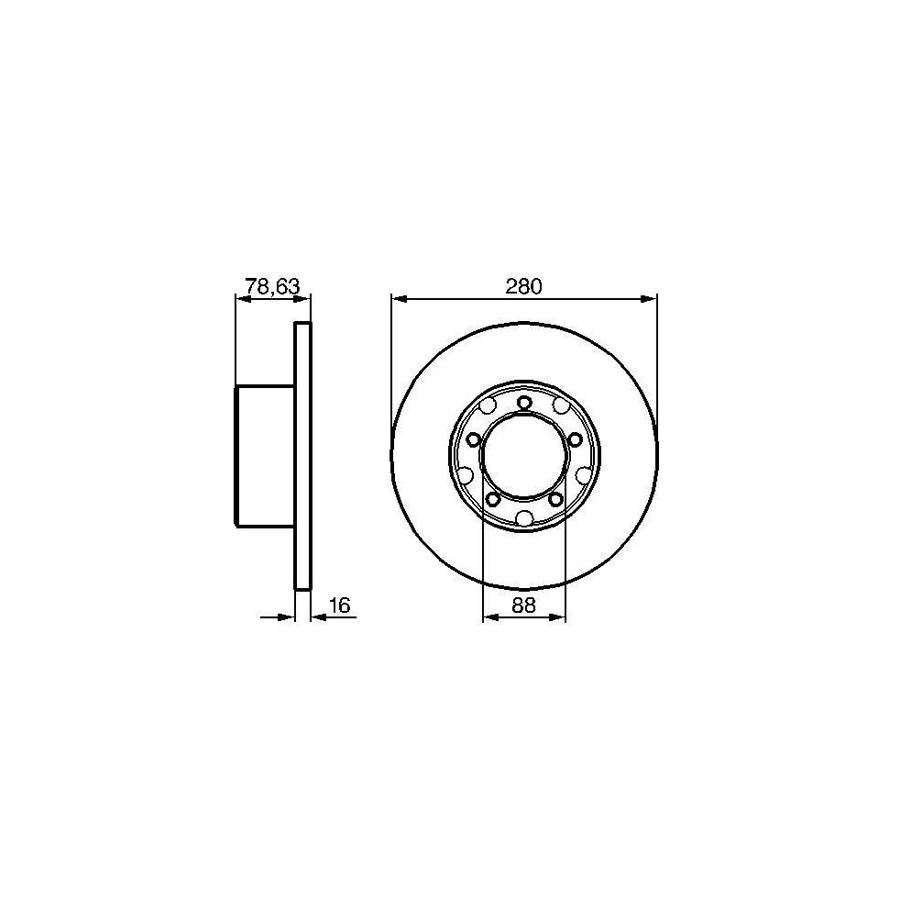 BOSCH 0 986 478 201 Brake Disc Solid Oiled