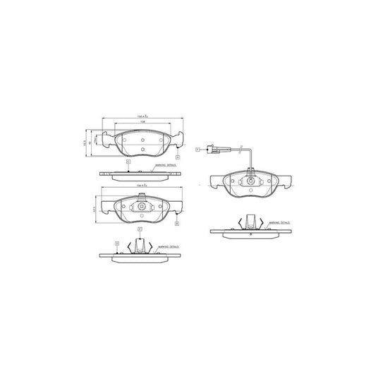 Bosch 0986Tb2282 Brake Pad Set Incl Wear Warning Contact With Accessories