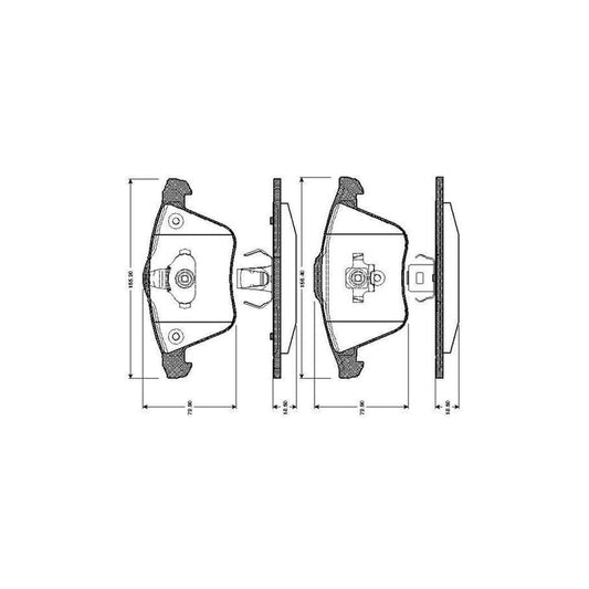 Bosch 0986Tb2850 Brake Pad Set Excl Wear Warning Contact With Accessories