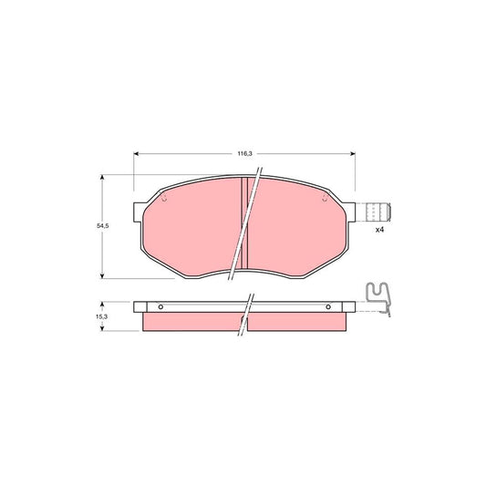 TRW Gdb1026 Brake Pad Set Incl Wear Warning Contact