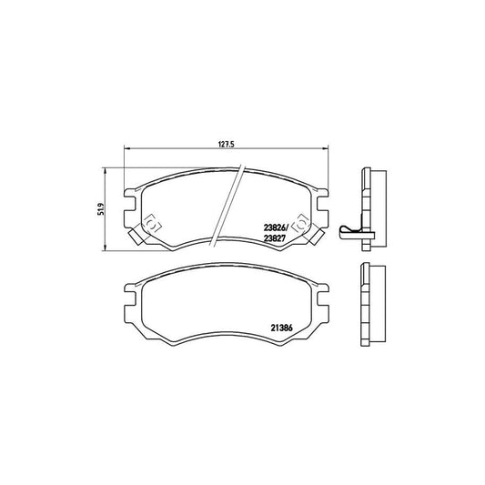 Brembo P 56 055 Brake Pad Set For Nissan Almera I Hatchback N15 With Acoustic Wear Warning
