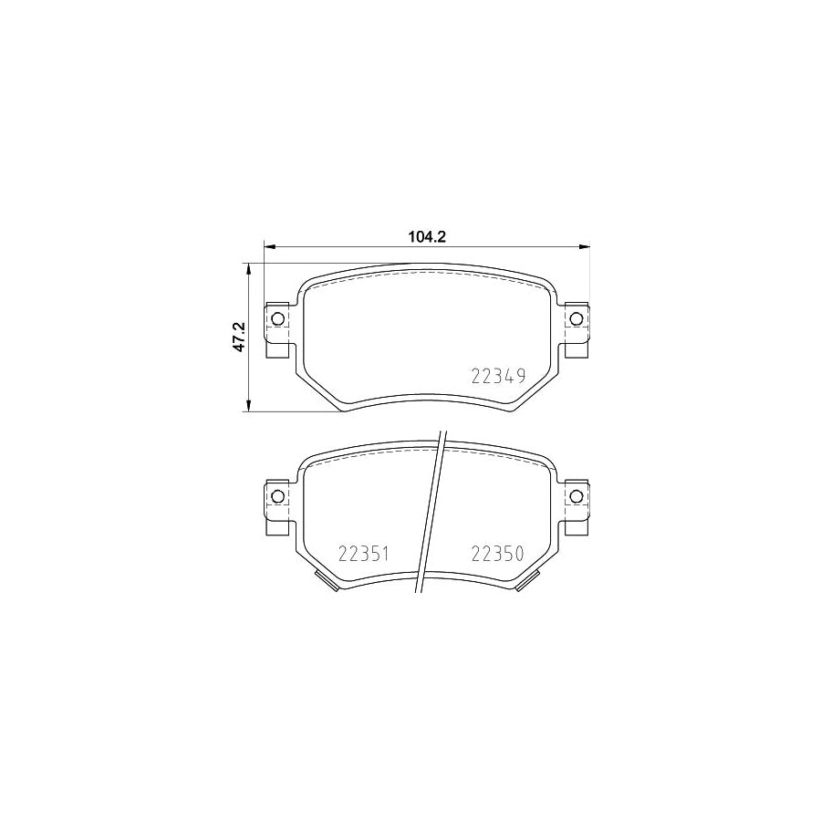 Hella 8DB 355 025 561 Brake Pad Set For Mazda 6 With Acoustic Wear Warning
