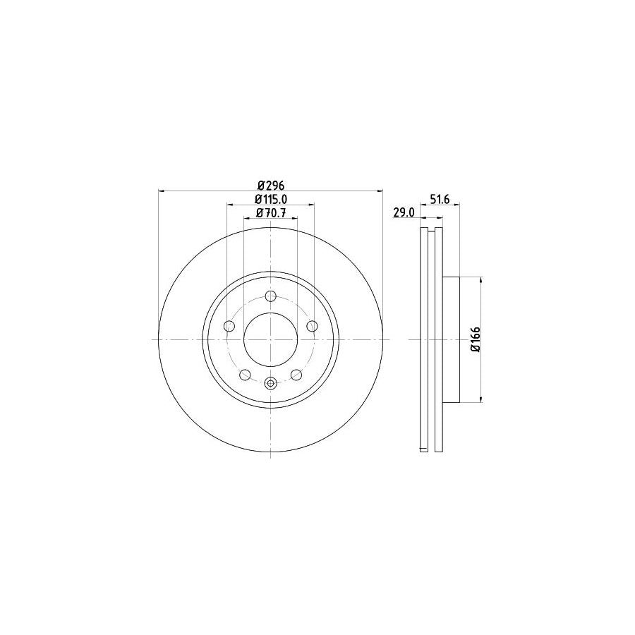 HELLA 8DD 355 114 401 Brake Disc Internally Vented without wheel hub without wheel studs