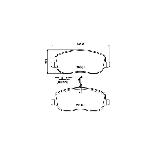 Hella 8DB 355 010 501 Brake Pad Set With Integrated Wear Warning Contact With Brake Caliper Screws