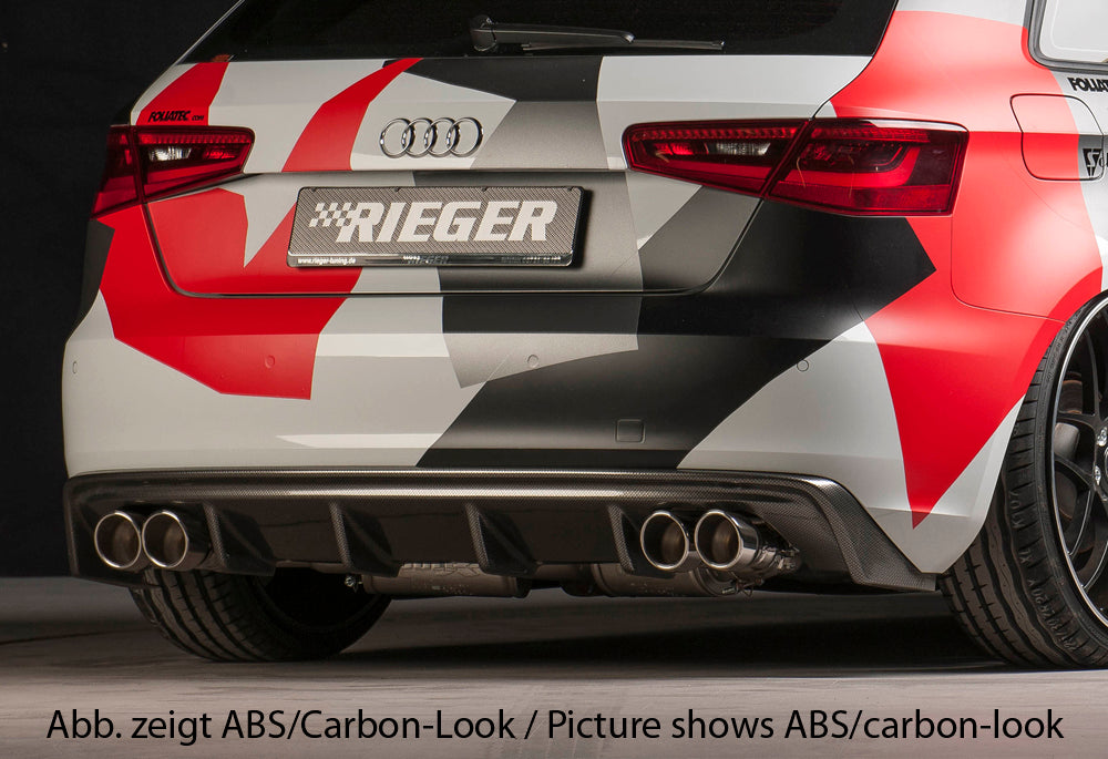 Rieger 00056787 Audi 8V A3 Rear Diffuser for Twin Tailpipe Left & Right -  Matte Black