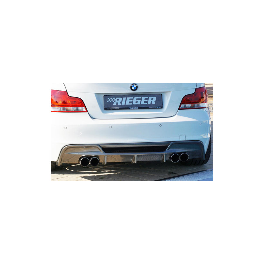 Rieger BMW 1 Series E82 E88 Rear Quad Diffuser (Inc. 118i, 120i, 128i & 135i) - Carbon-Look